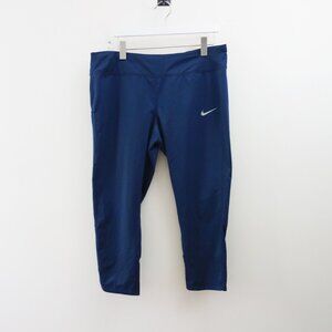 Nike Dri Fit Women's Capri Leggings with Pocket Navy Running (1X) NWOT!